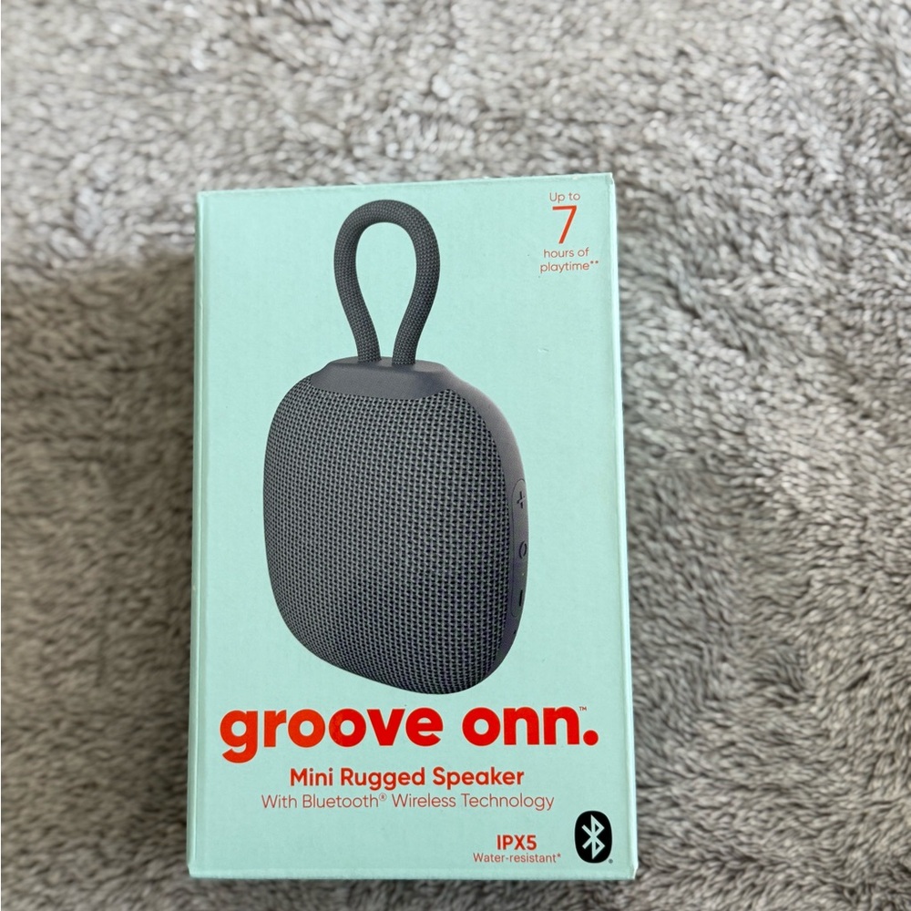 Groove Onn mini rugged speaker with Bluetooth wireless technology. Compact